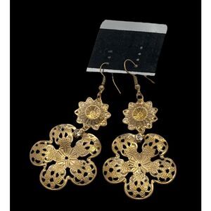 Gold Tone Filigree Earrings